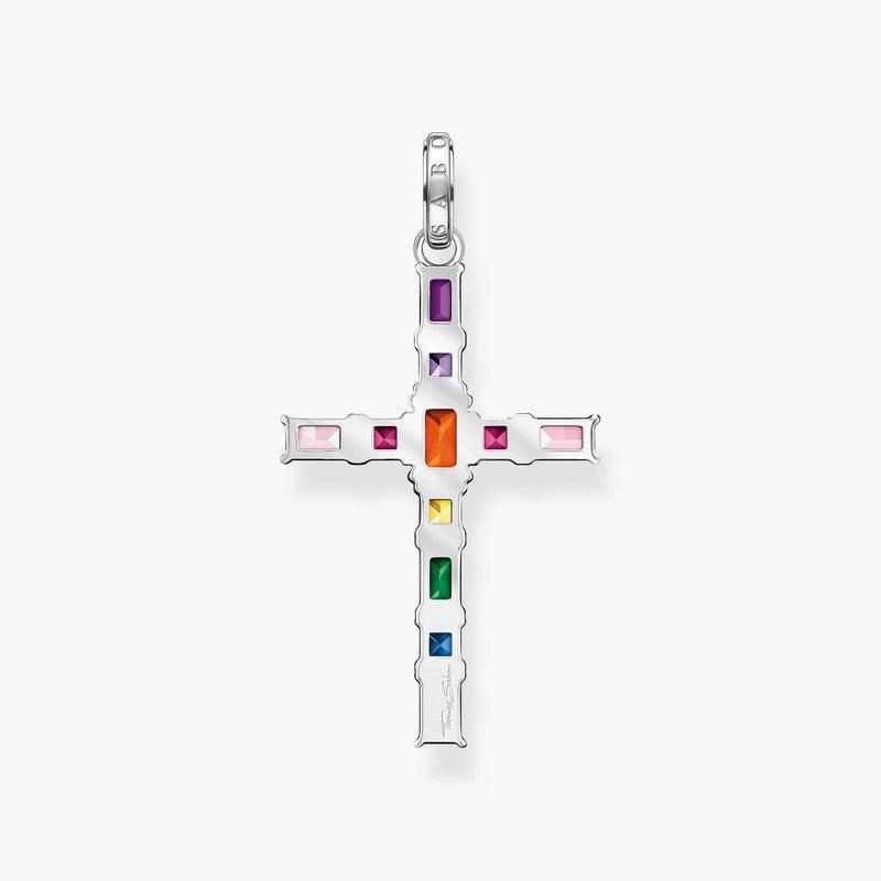 Thomas Sabo Pendant Cross with Colourful Stones - Silver