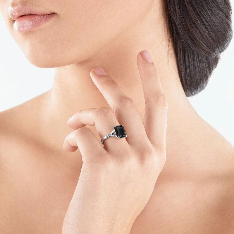 Thomas Sabo Ring - Black Stone - Blackened Silver