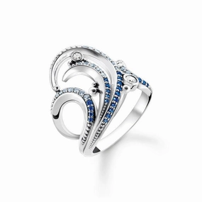 Thomas Sabo Ring - Wave - Blue Stones