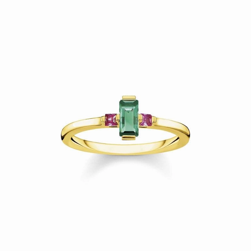 Thomas Sabo Ring stone baguette cut, green