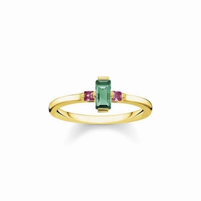 Thomas Sabo Ring stone baguette cut, green