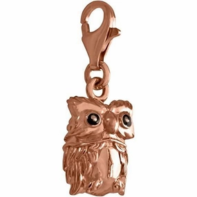 Thomas Sabo Rosegold Silver Plated Owl Charm Pendant