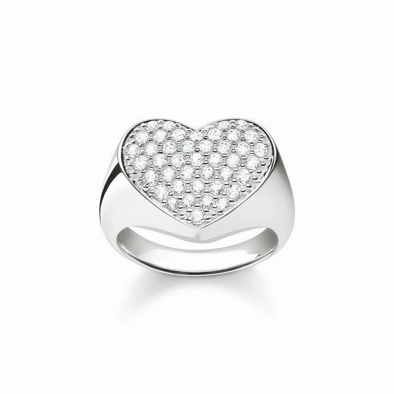 Thomas Sabo SIGNET RING HEART PAVE