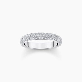 Thomas Sabo Silver Band Ring with White Zirconia