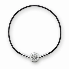 Thomas Sabo Silver Black String Bracelet