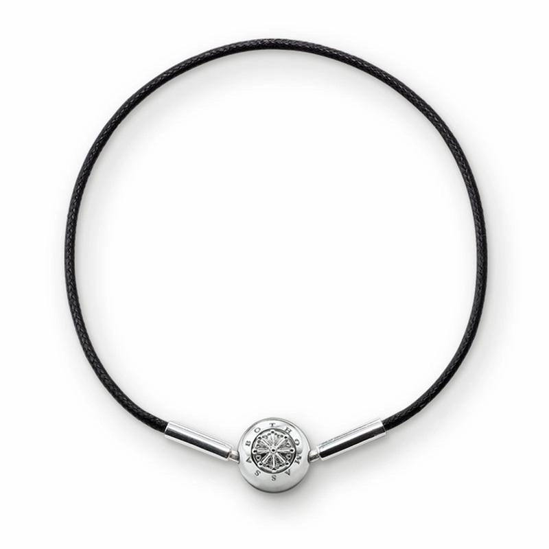 Thomas Sabo Silver Black String Bracelet