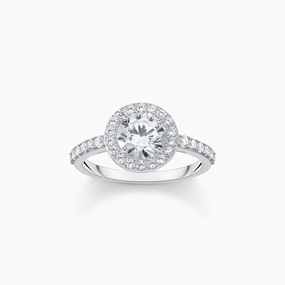 Thomas Sabo Silver Halo Ring with White Zirconia