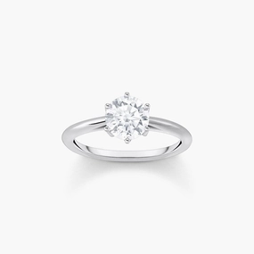 Thomas Sabo Silver Ring with White Zirconia in Brilliant Cut