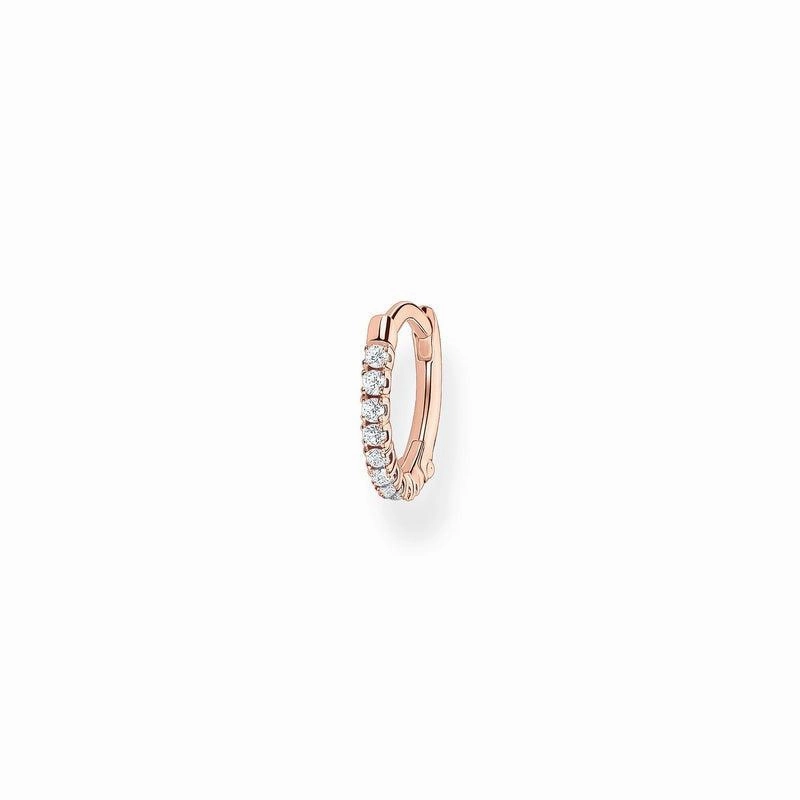 Thomas Sabo Single hoop earring white Stones rose gold