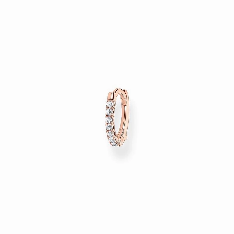 Thomas Sabo Single hoop earring white Stones rose gold