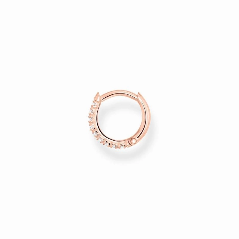 Thomas Sabo Single hoop earring white Stones rose gold