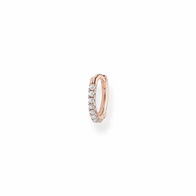 Thomas Sabo Single hoop earring white Stones rose gold