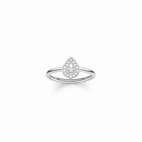 Thomas Sabo Sterling Silver Zirconia Pav White Silver-Coloured, White Ring