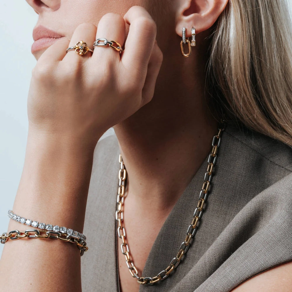 Ti Sento Two-Tone Chain Link Necklace