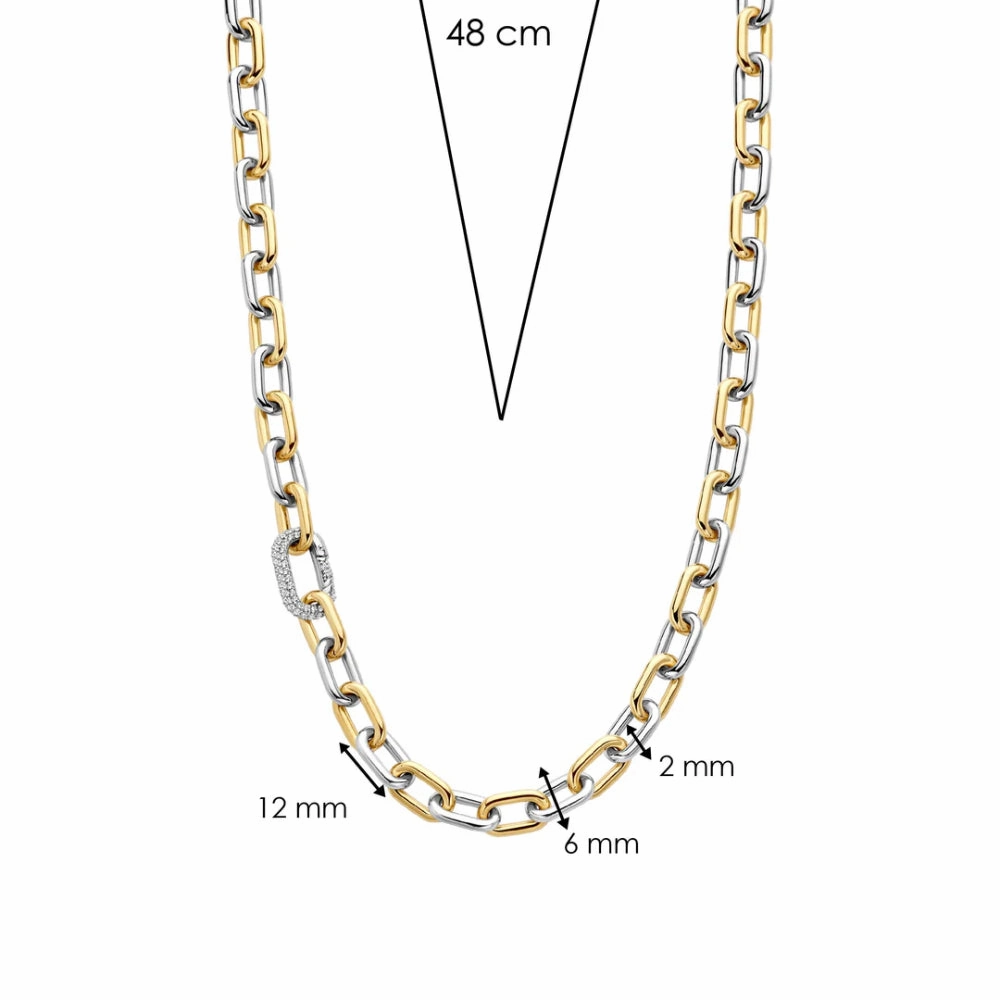 Ti Sento Two-Tone Chain Link Necklace
