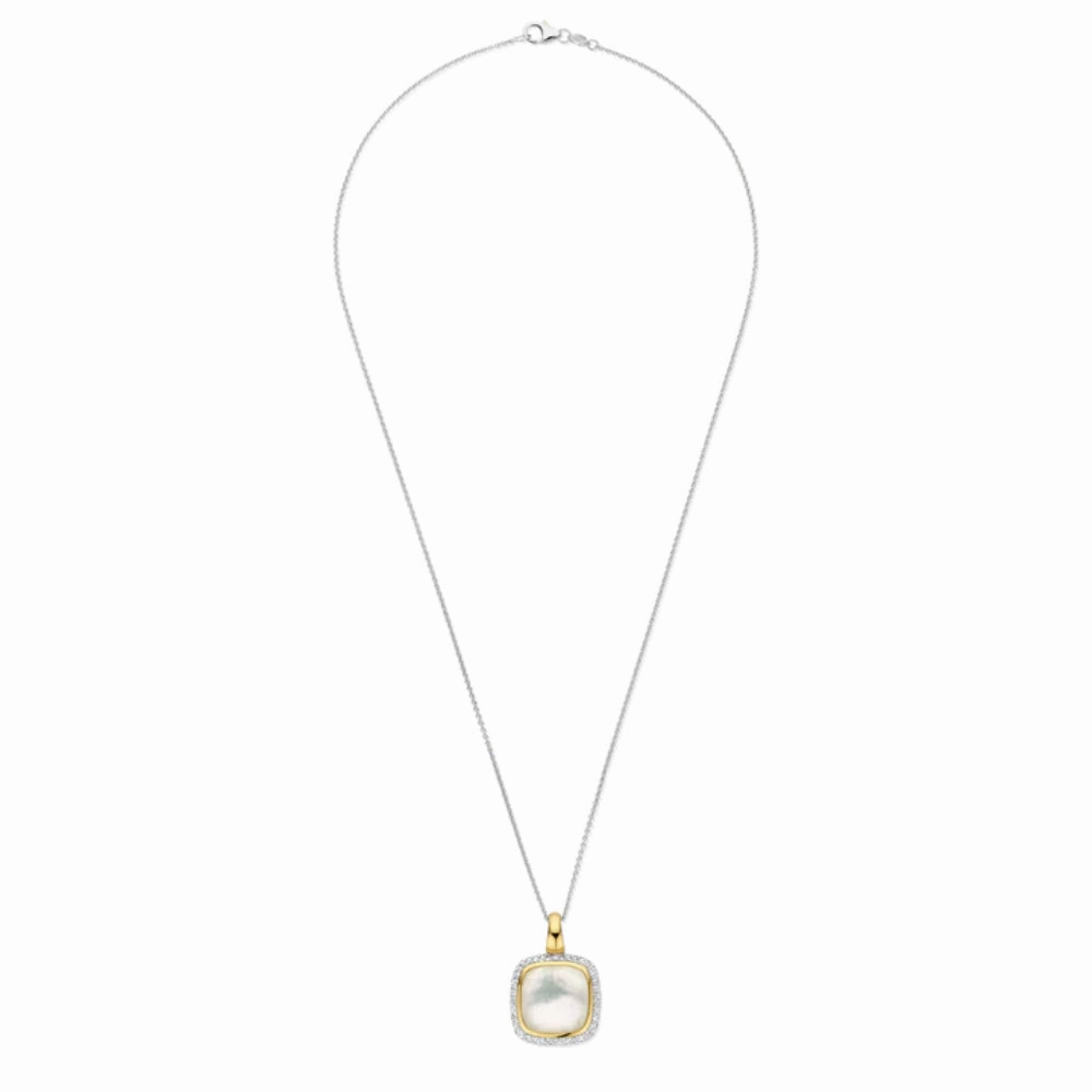 Ti Sento Two-Tone Mother of Pearl Pendant Necklace