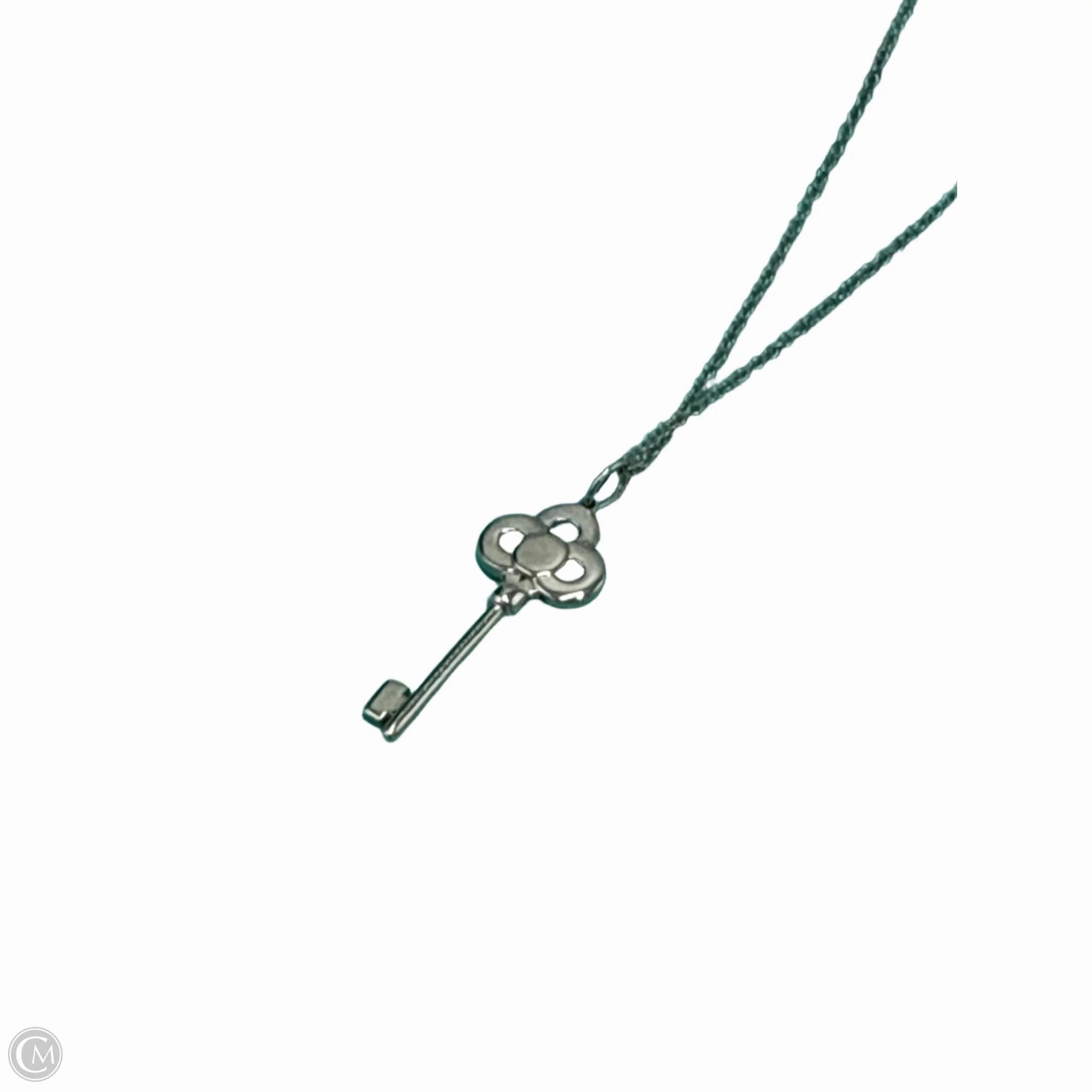 Tiffany & Company Luxury Crown Key 18K White Gold with Diamonds Necklace