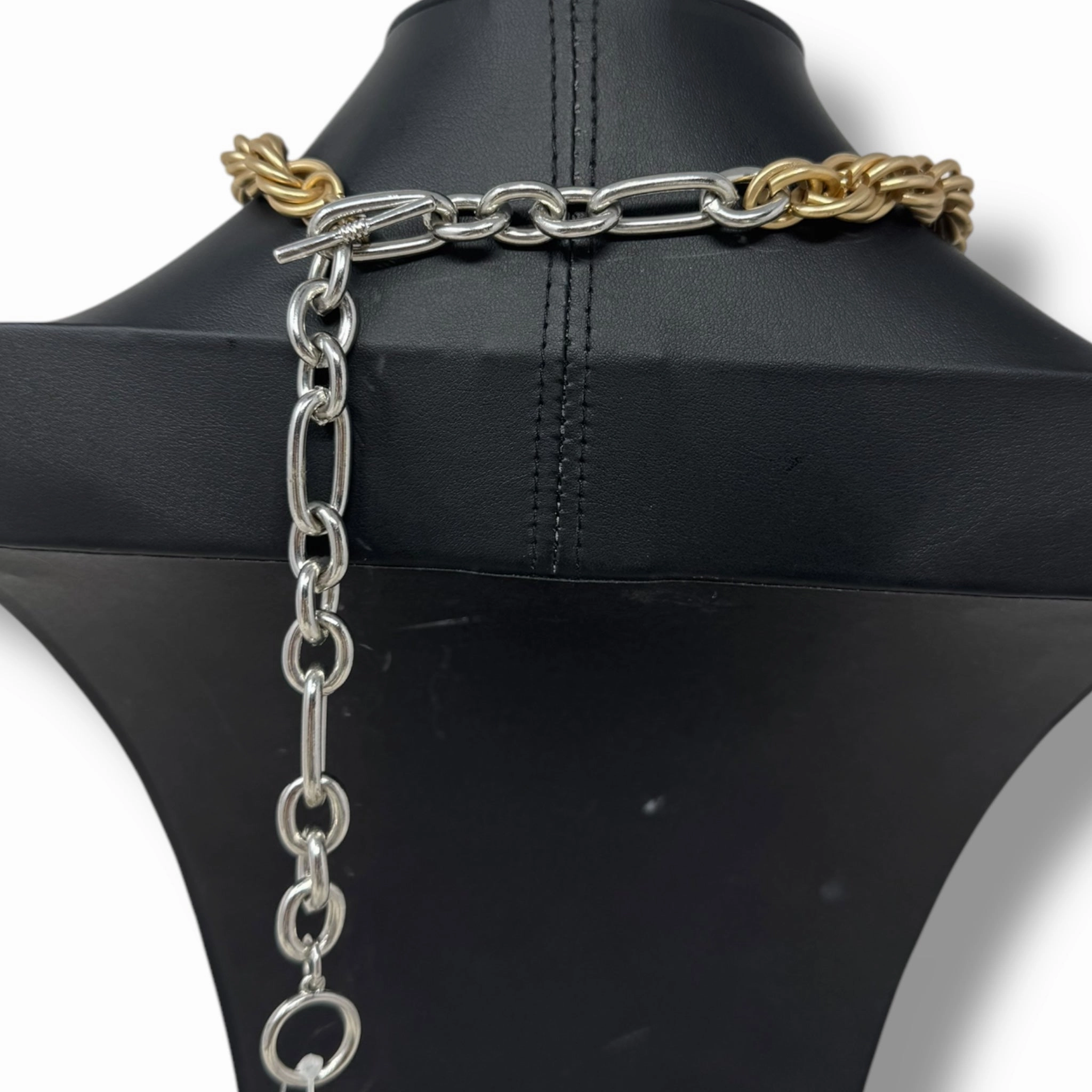 Two Tone Metal Chunky Rope Necklace Other By Unbranded
