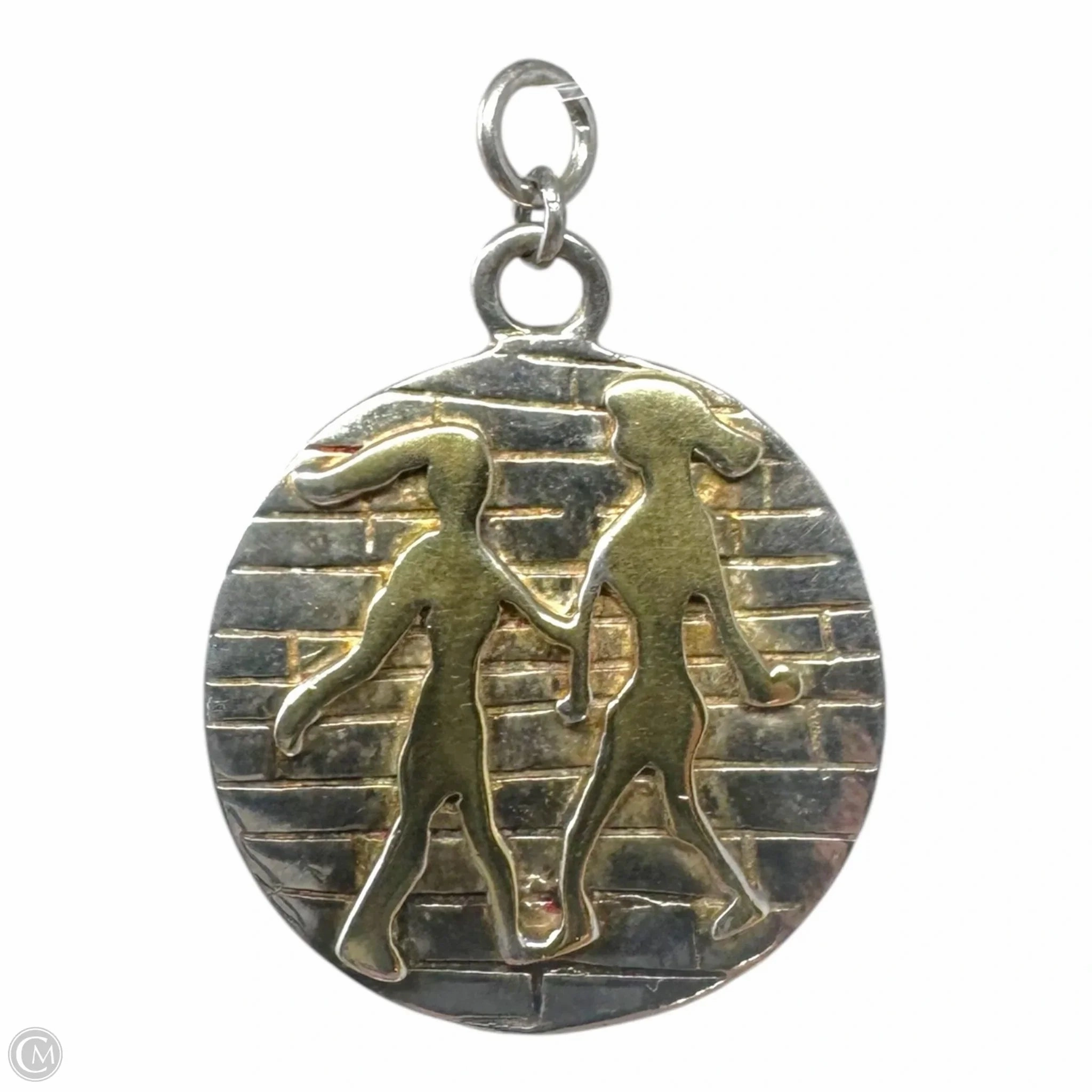 Two Tone Sterling Silver Necklace Pendant