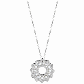 Verragio 18k Cluster Pearl and Diamond Pendant