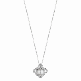 Verragio 18k Floret Diamond & Pearl Center Pendant