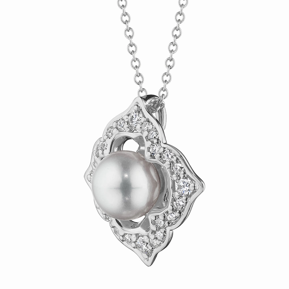 Verragio 18k Victorian Pearl Pendant Necklace