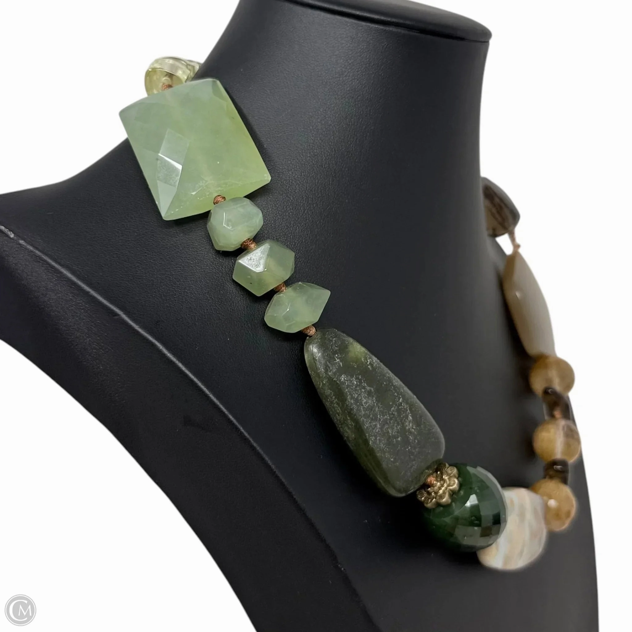 Vintage Chunky Multi Agate & Stone Collar Necklace Designer By Stephen Dweck